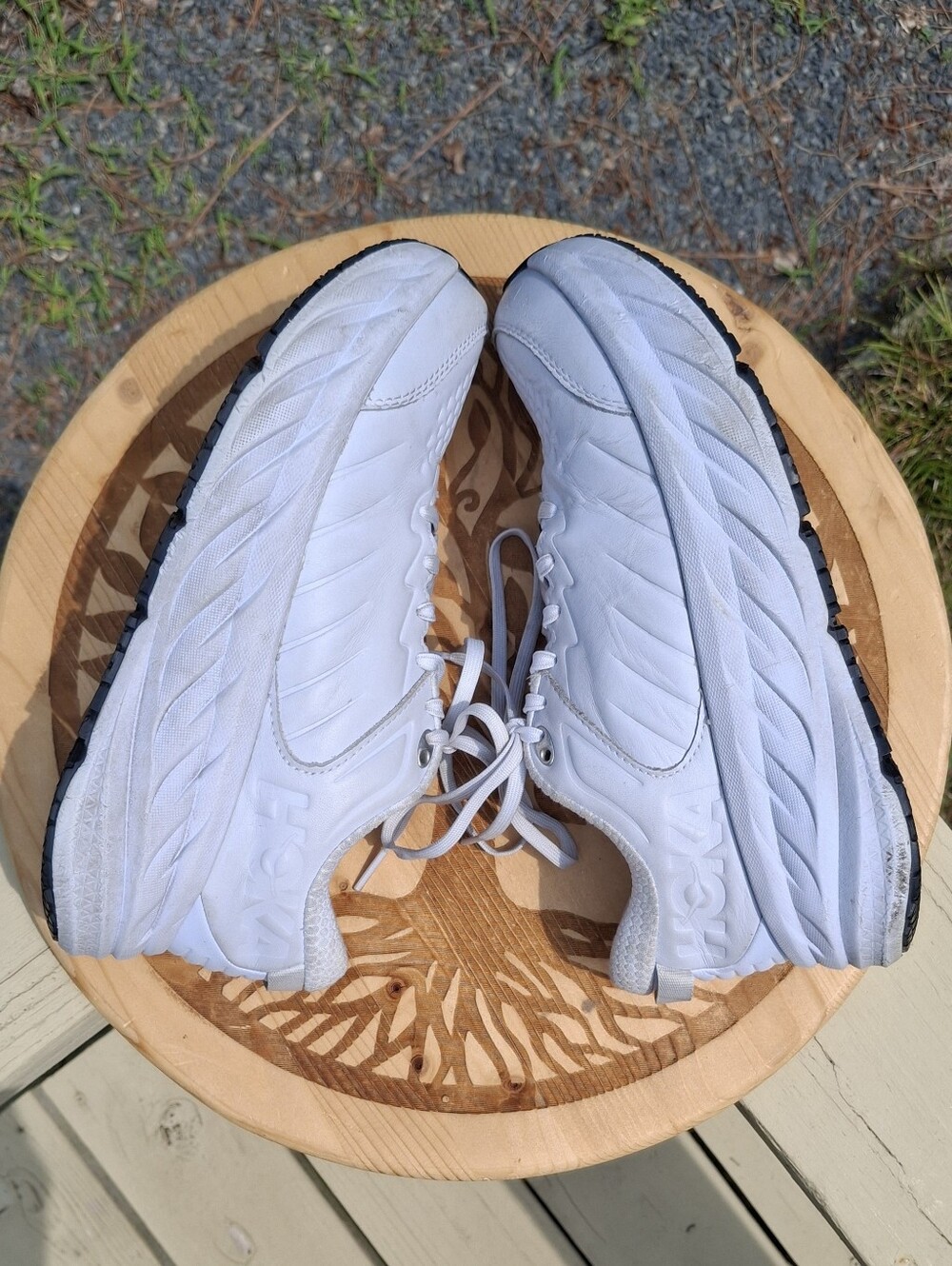 Hoka One One Women's Bondi SR White Leather Slip Resistant Sneakers Sz 8 READ - Picture 5 of 12